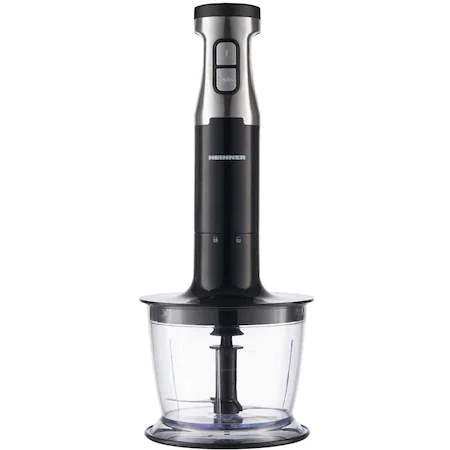 Blender vertical HEINNER HB-1000XBK, 1000 W, viteza variabila, tocator, tel, cana de mixat, negru/inox