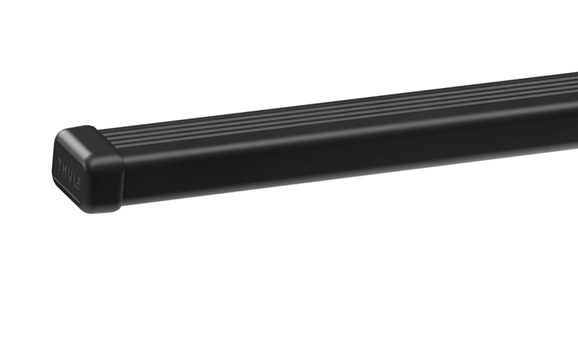 Set 2 bare transversale din otel THULE Square Bar EVO 712100, profil patrat, invelis din plastic, culoare negru, lungime 108 cm, incarcare max 100 kg