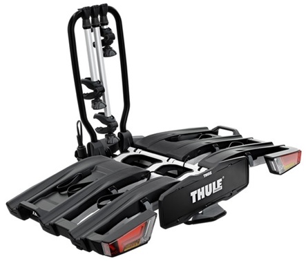 Suport auto pentru 3 biciclete THULE EasyFold 934100, prindere pe carligul de remorcare, capacitate maxima incarcare 60 kg, alimentare 13 pini