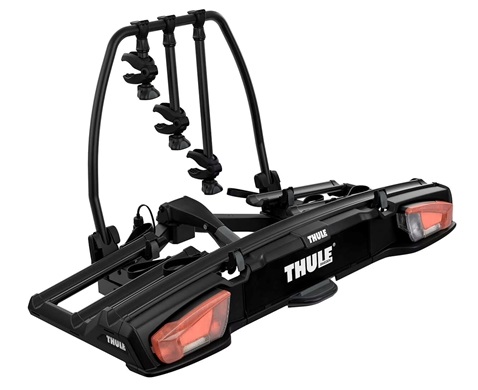 Suport auto pentru 3 biciclete THULE VeloSpace XT 939001, prindere pe carligul de remorcare, negru, capacitate incarcare 60 kg, alimentare 13 pini