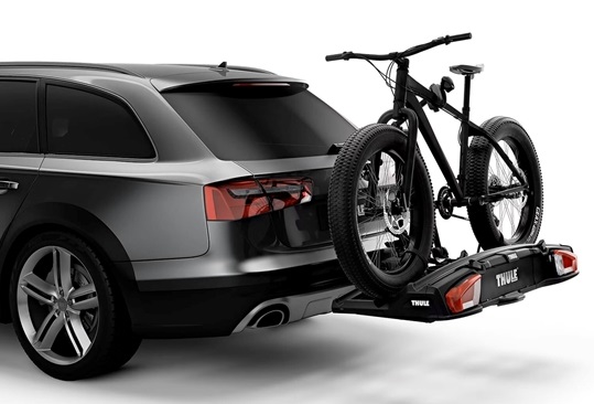 Suport auto pentru 3 biciclete THULE VeloSpace XT 939001, prindere pe carligul de remorcare, negru, capacitate incarcare 60 kg, alimentare 13 pini