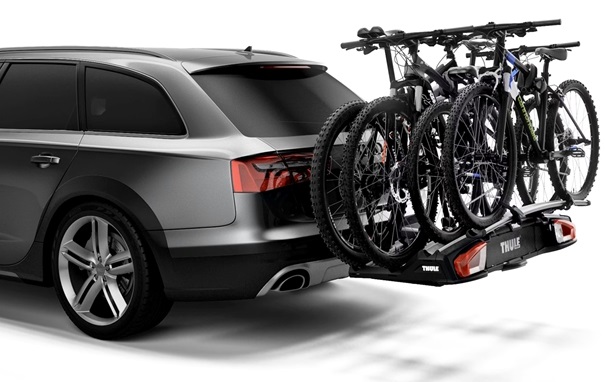 Suport auto pentru 3 biciclete THULE VeloSpace XT 939001, prindere pe carligul de remorcare, negru, capacitate incarcare 60 kg, alimentare 13 pini