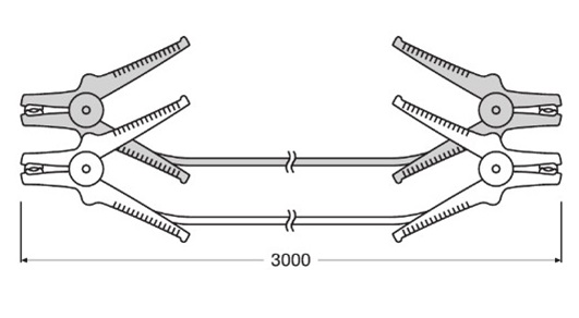 Set 2 cabluri de curent, pornire auto, OSRAM OSC101, voltaj 6/12V, 200 A, lungime 3 metri, 8.5 mm, cleme tip crocodil izolate