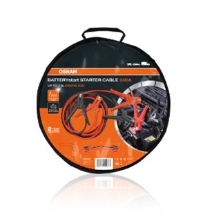 Set 2 cabluri de curent, pornire auto, OSRAM OSC160, voltaj 6/12V, 300 A, lungime 3 metri, 16 mm, cleme tip crocodil izolate