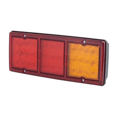 Lampa semnalizare stop HELLA 2SD 357 024-001, 12/24V, 33 LED-uri, sticla rosu/galben, 326x130 mm
