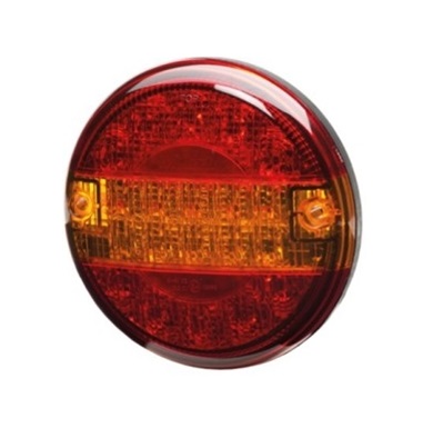 Lampa semnalizare stop HELLA 2SD 357 026-001, 12/24V, 20 LED-uri, sticla rosu/galben, diametru 140 mm