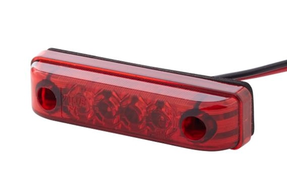 Lampa semnalizare pozitie HELLA 2TM 357 010-111, cu LED, 0.4W, 65x11 mm, cablu 150 mm, lentila rosie