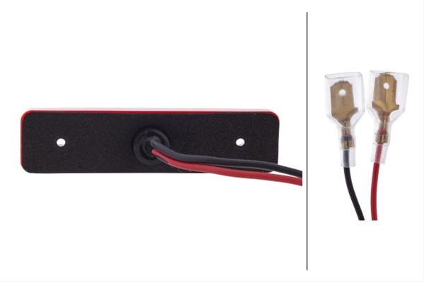 Lampa semnalizare pozitie HELLA 2TM 357 010-111, cu LED, 0.4W, 65x11 mm, cablu 150 mm, lentila rosie
