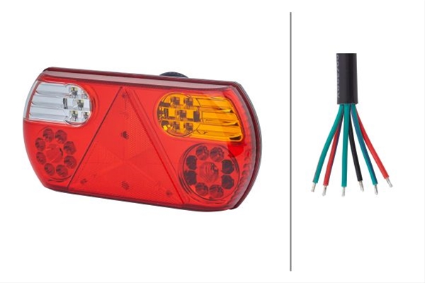 Lampa semnalizare stop HELLA 2VP 357 016-021, cu LED, 12V, 296x142 mm, lentila rosu/galben/alb