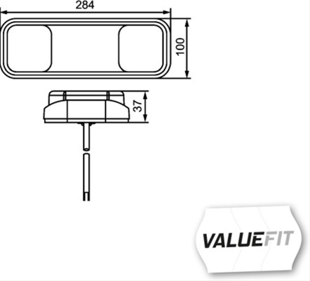 Lampa semnalizare stop HELLA 2VP 357 018-001, cu LED, 12/24V, 284x100 mm, lentila rosu/galben/alb