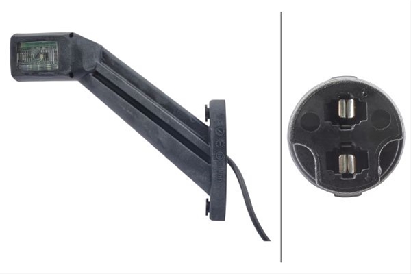 Lampa gabarit HELLA 2XS 011 744-101, partea dreapta, 12/24V, 4 LED-uri, lungime cablu 500 mm, negru