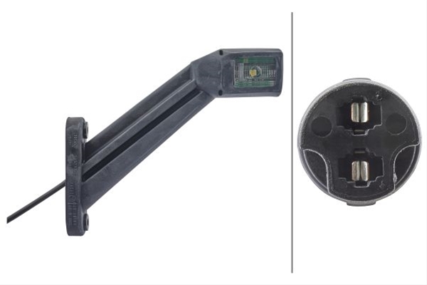 Lampa gabarit HELLA 2XS 011 744-111, partea stanga, 12/24V, 4 LED-uri, lungime cablu 500 mm, negru