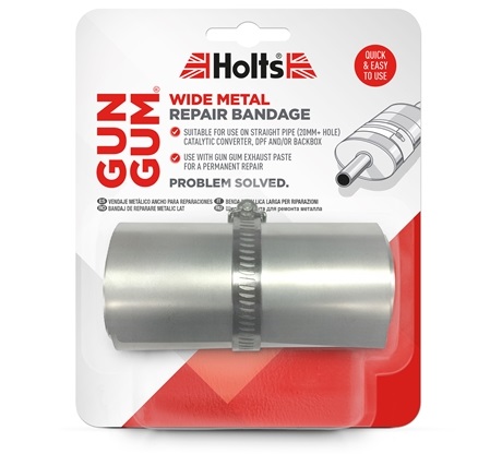 Banda metalica lata pentru reparare evacuare, toba esapament HOLTS Gun Gum Wide Metal Repair Bandage HREP0059A, argintiu