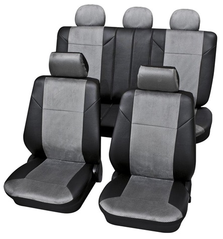 Set complet huse scaune auto PETEX Kreta 20475918PX, parte montare fata-spate, gri