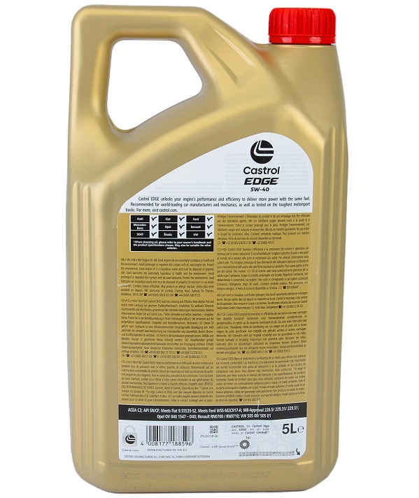 Ulei motor Castrol EDGE, TURBO DIESEL, 5W-40, 4 litri