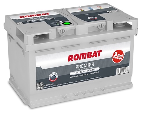 Baterie auto ROMBAT PREMIER 5702390068, 70 AH, 680 A, 12V, 278 x 175 x 175 mm, borna dreapta plus