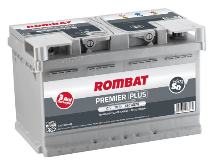 Baterie auto ROMBAT PREMIER PLUS 5702K90068, 70 Ah, 680 A, 12 V, 278 x 175 x 175 mm