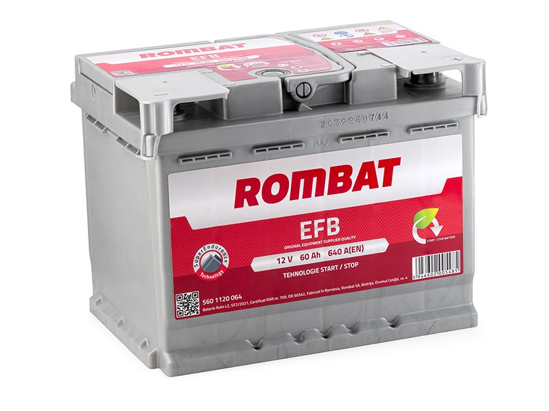 Baterie auto ROMBAT EFB Start-Stop 5601120064, 60 Ah, 640 A, 242 x 175 x 190 mm