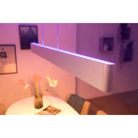 Lustra LED RGB inteligenta PHILIPS 000008719514343467, Hue Ensis, Bluetooth, 79 W, 5500 lm, metal, alb
