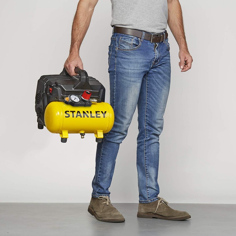 Compresor silent STANLEY DST 100/8/6, 6 L, 1 cp, 750 W, 8 bar