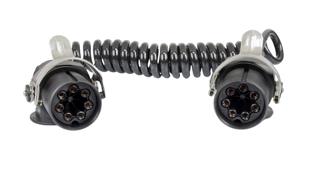 Cablu electric spiralat MVM ECC011, cu 7 pini, EBS/ABS, negru