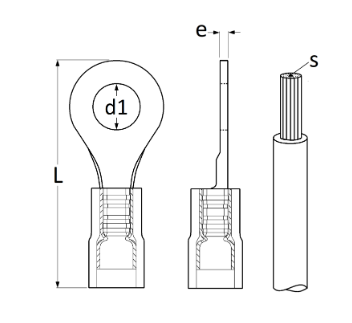 Set 100 papuci electrici RESTAGRAF 306604, diametru 4 mm, neranforsati, izolati