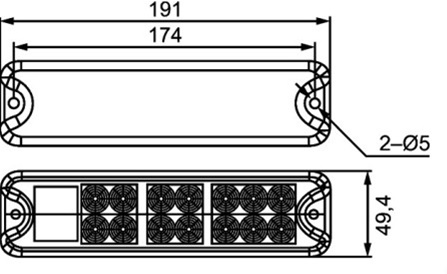 Lampa stop camion HELLA 2VP 357 021-011, 12/24 V, 21 LED-uri, parte montare stanga/dreapta, 191 x 49 mm