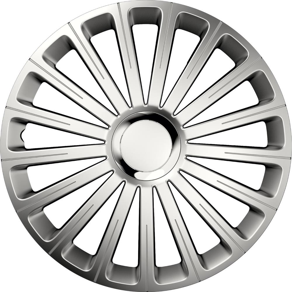Set 4 capace roti PETEX Radical Pro RB535116, plastic ABS, 16 inch, argintiu, inel croma