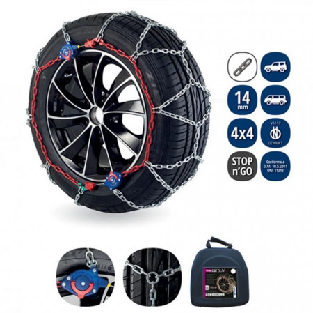 Set lanturi antiderapante VERIGA Stop and Go SUV-270, R15-19.5, grosime lant 3.8 mm, pentru 4x4 si cargo, din otel