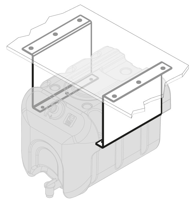 Kit montare rezervor apa camion LAGO 311625001, fixare in exterior, pe platforma