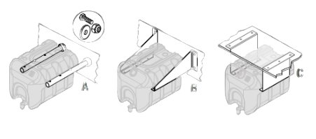 Kit montare rezervor apa camion LAGO 311625001, fixare in exterior, pe platforma