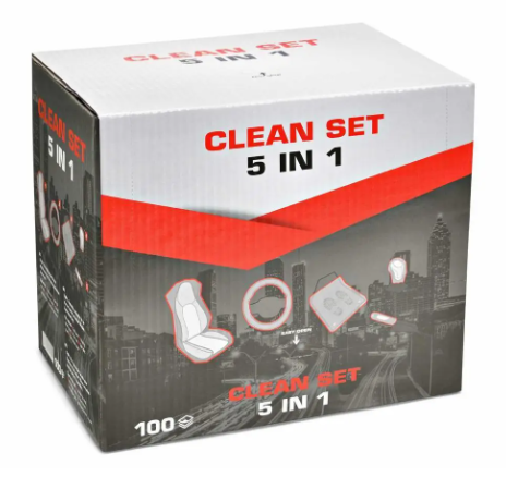 Set 100 huse de protectie interior auto SERWO 5in1 5990742, pentru volan, scaun, presuri, schimbator, frana de mana