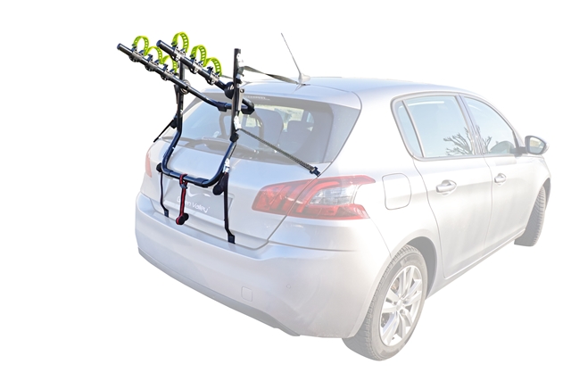 Suport auto 3 biciclete GREEN VALLEY 160256, prindere pe hayon, sarcina maxima 45 kg, negru