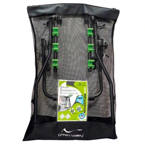 Suport auto 3 biciclete GREEN VALLEY 160256, prindere pe hayon, sarcina maxima 45 kg, negru