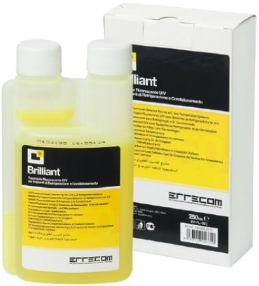 Substanta de contrast UV ERRECOM Brilliant Premium TR1003.01.S1. pentru identificare scurgeri sistem racire, R134A/R1234YF, 250 ml