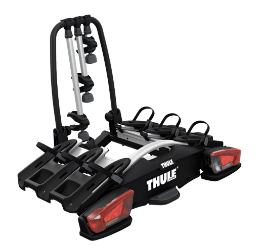 Suport auto pentru 3 biciclete THULE Velocompact F 961500, prindere pe carlig remorcare FIX4BIKE, capacitate incarcare 60 kg, rabatabil, priza13 pini