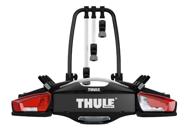 Suport auto pentru 3 biciclete THULE Velocompact F 961500, prindere pe carlig remorcare FIX4BIKE, capacitate incarcare 60 kg, rabatabil, priza13 pini