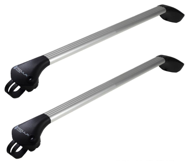 Set 2 bare transversale auto MODULA Oval Bar MB0AL0005, telescopice, 78-119 cm, montare pe barele deschise longitudinale, din aluminiu, argintiu
