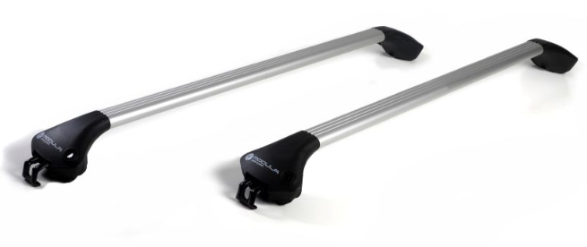 Set 2 bare transversale auto MODULA Oval Bar MB0AL0006, telescopice, 78-119 cm, montare pe barele inchise longitudinale, din aluminiu, argintiu