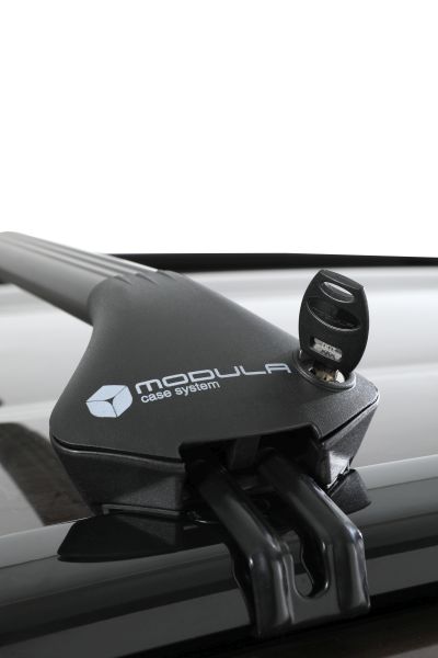 Set 2 bare transversale auto MODULA Oval Bar MB0AL0N008, telescopice, 78-119 cm, montare pe barele inchise longitudinale, din aluminiu, negru
