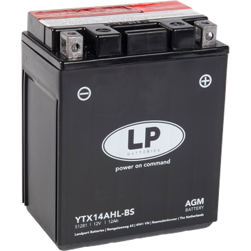 Baterie moto LANDPORT AGM YTX14AHL-BS, 12 V, 12 Ah, 200 A, cu pachet acid