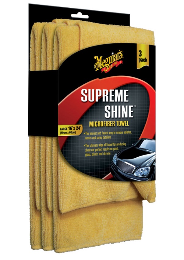 Set 3 lavete indepartare polish MEGUIARS Supreme Shine Microfiber Towels X2020EU, 60 x 40 cm