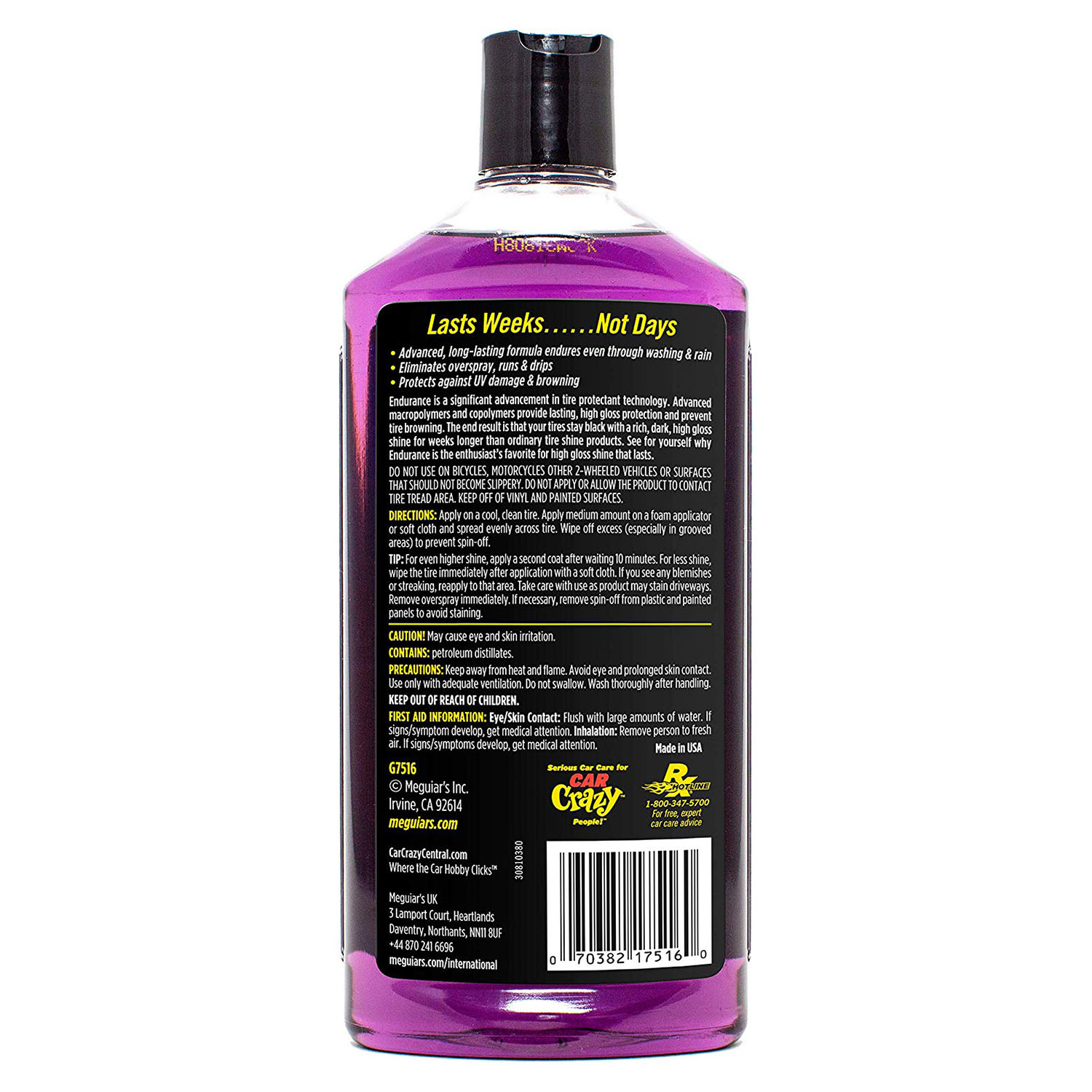Solutie gel anvelope MEGUIARS Endurance High Gloss Tire Gel G7516, 473 ml