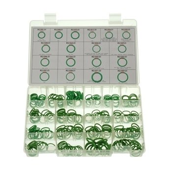 Set 240 o-ring pentru instalatie aer conditionat ERRECOM RK1166, 10 bucati/dimensiune, cauciuc, cutie depozitare