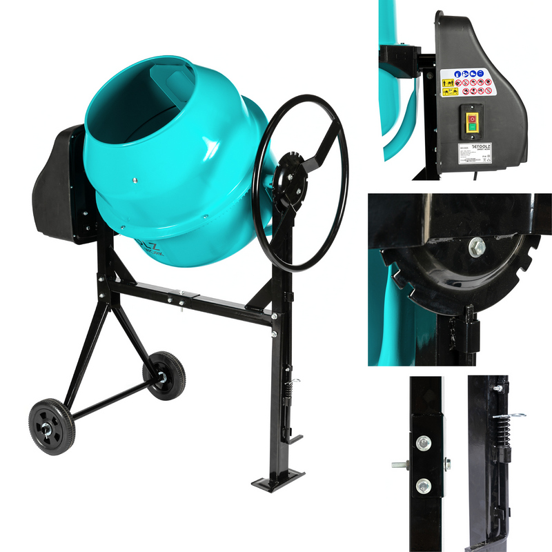 Betoniera DETOOLZ DZ-C325, volum cuva 140 L, 850 W, 2688 rpm, pinion coroana din fonta