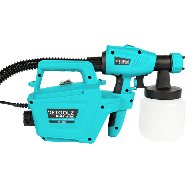 Pistol electric de vopsit DETOOLZ DZ-SE250, 800 W, 1000 ml/min, vascozitate maxima 120 DNI