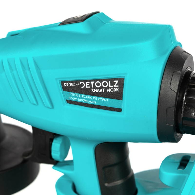 Pistol electric de vopsit DETOOLZ DZ-SE250, 800 W, 1000 ml/min, vascozitate maxima 120 DNI