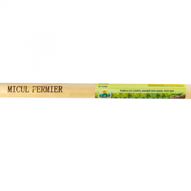 Furca MICUL FERMIER GF-2448, cu 5 dinti, maner lemn, lungime 1520 mm