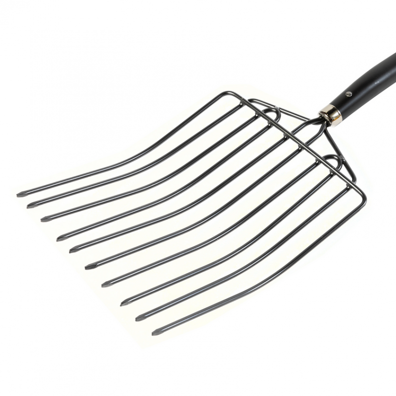 Furca pentru gunoi MICUL FERMIER GF-2449, pentru grajd, 10 dinti, maner lemn, lungime 1600 mm