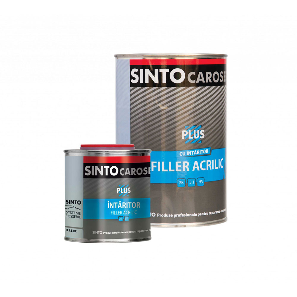 Filler acrilic cu intaritor SINTO Plus 5:1 16668, negru, 0.75 litri + 0.15 litri